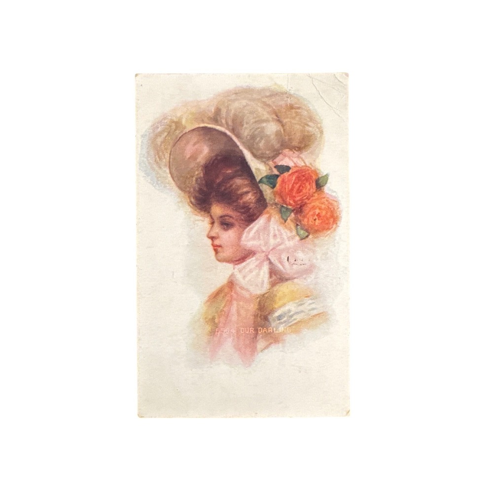 Vintage 1908 Postcard Our Darling Gibson Girl Newark NJ Postmark Antique